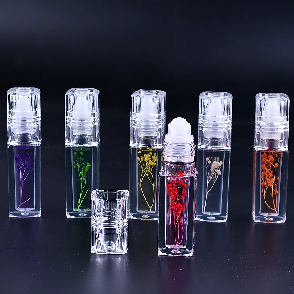 

1pc Nutrition moisturizing lip balm magic clear flower lip oil liquid transparent colorless lip gloss for care 5ml