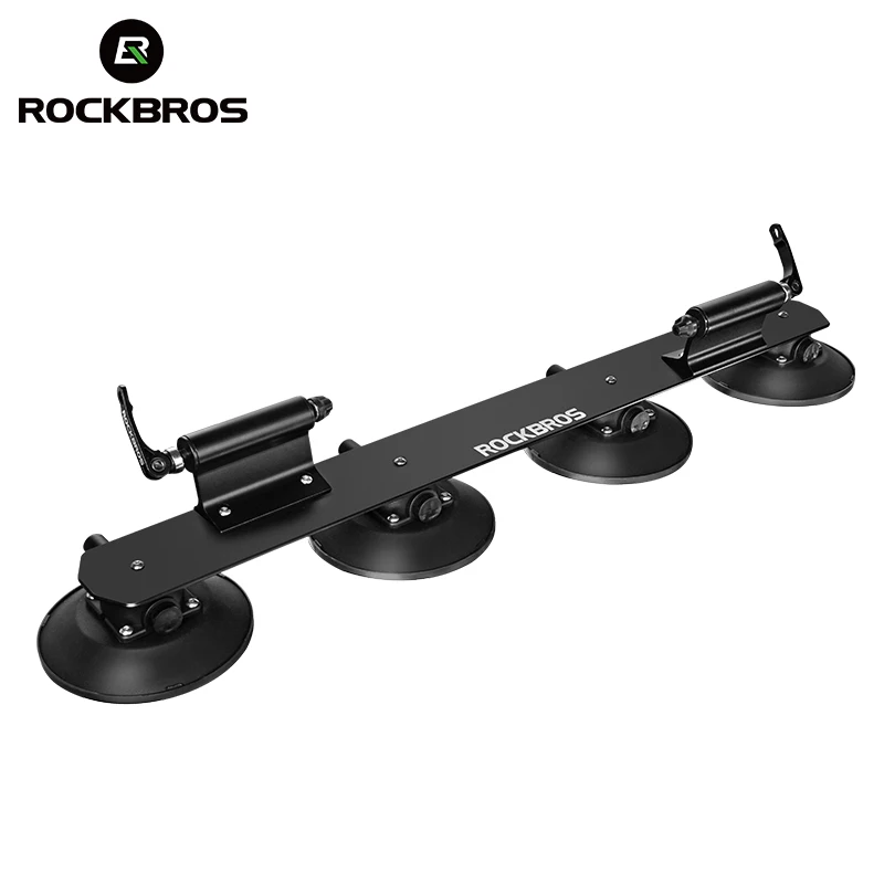 

ROCKBROS Bicycle Carrier Rack For Car Roof Top Suction Mountain Bike cargo rack 2 Bike Car Racks, Black/red