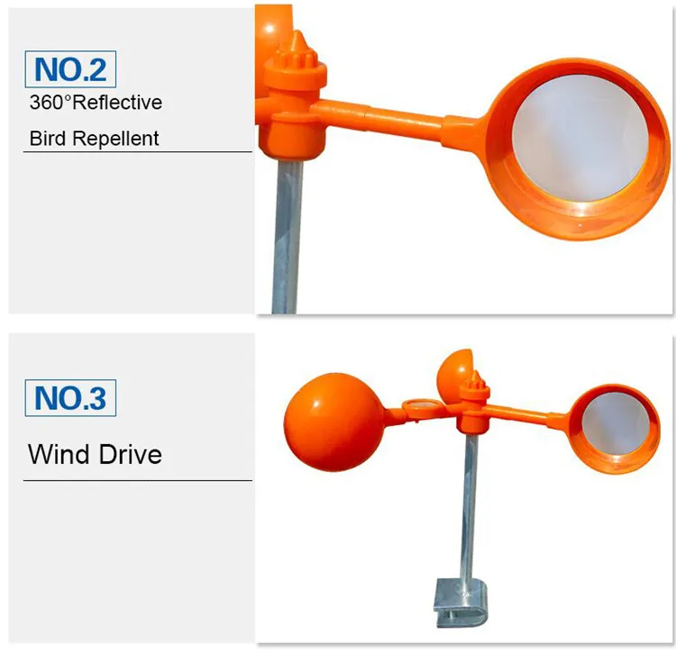 Reflective Wind Rotary Windmill Solar Bird Repellent for Garden ...