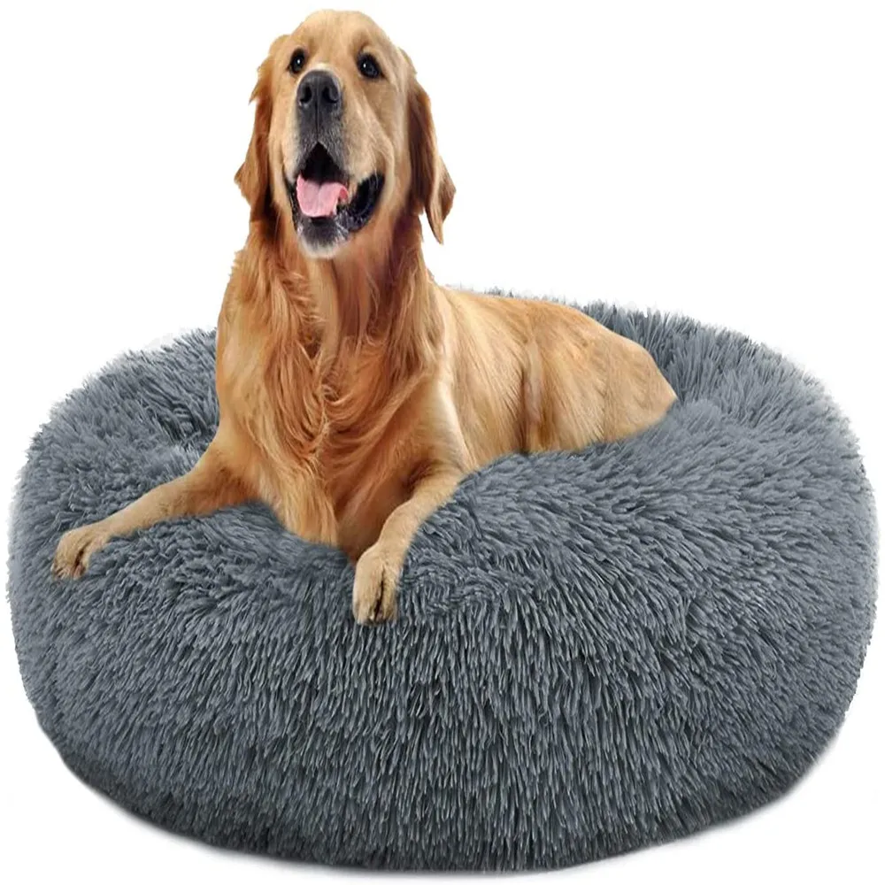 

Donut Cat Dog Pet Bed Removable Washable Warming Donut Cuddler Comfortable Round Plush Dog Sofa Beds for Large Medium Dogs Bed, Customized color