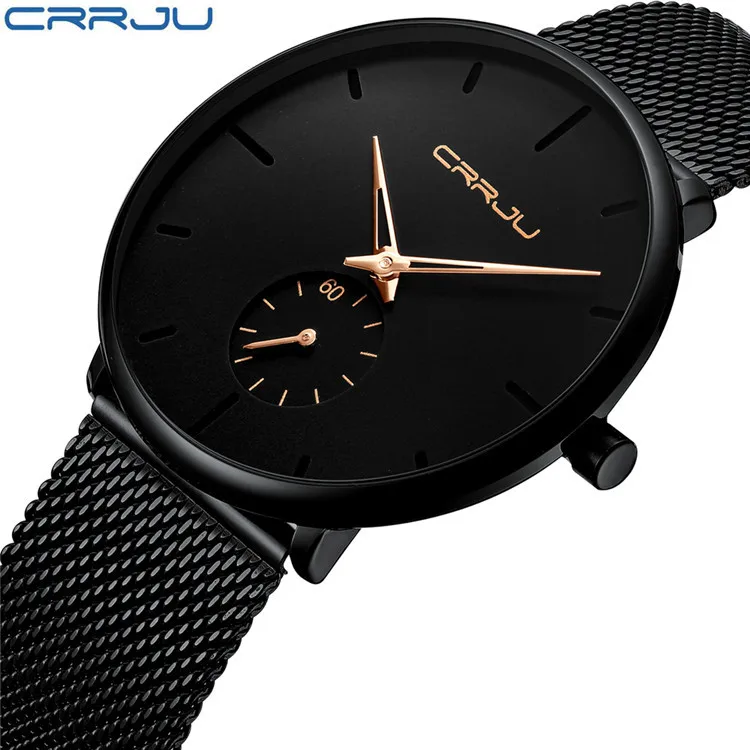 

2021 hot CRRJU 2150 Top Brand Luxury Watches Men Stainless Steel Watches Men Classic Quartz Men's Wrist Watch Relogio Masculino