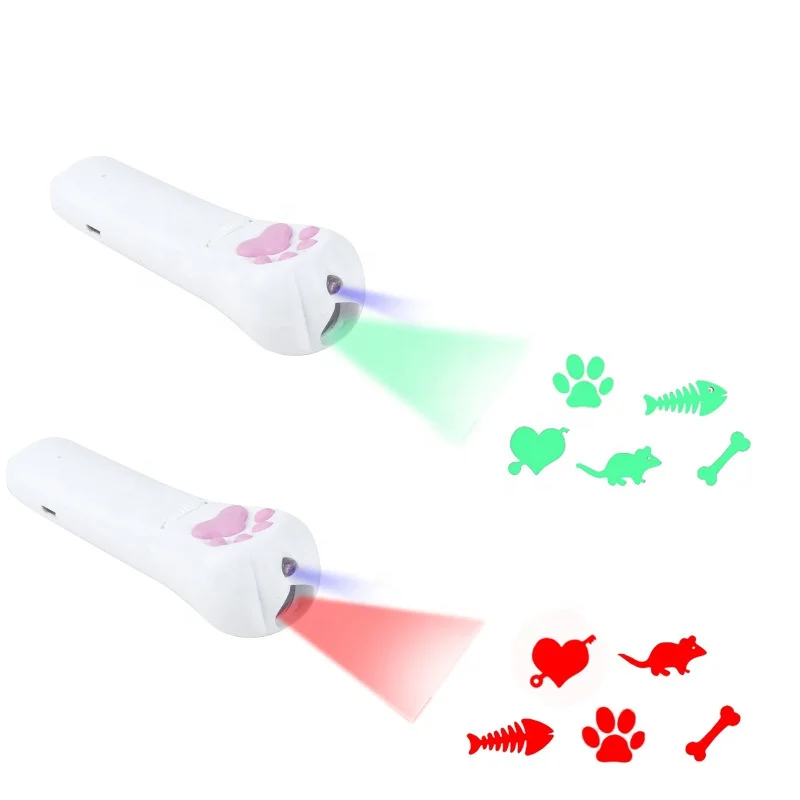 

Funny Cat Toy Laser Pointer Interactive Pet Toy New Multi Pattern in One, White
