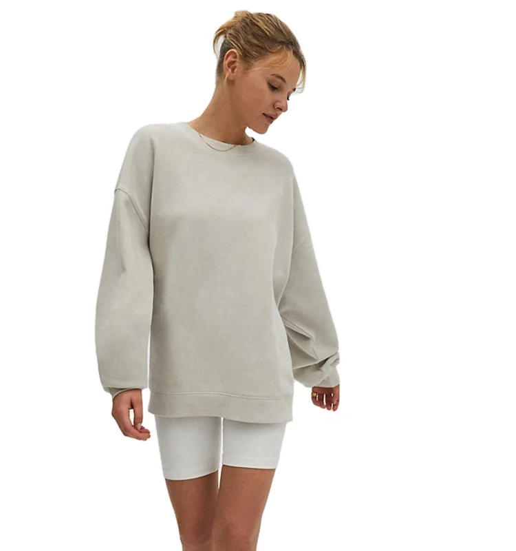

OEM wholesales Customized 100% Cotton high quality Hot Sale round neck Blank Oversize Long Sleeve Sweatshirt Women's Hoodie in, Customized color
