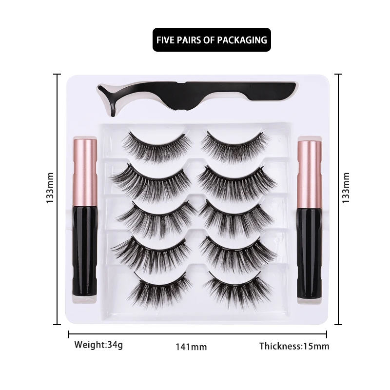 

Wholesale Vendor Luxury Mink Strip Magnetic Lashes Box,Lashes Box Package Of 5, Customized color