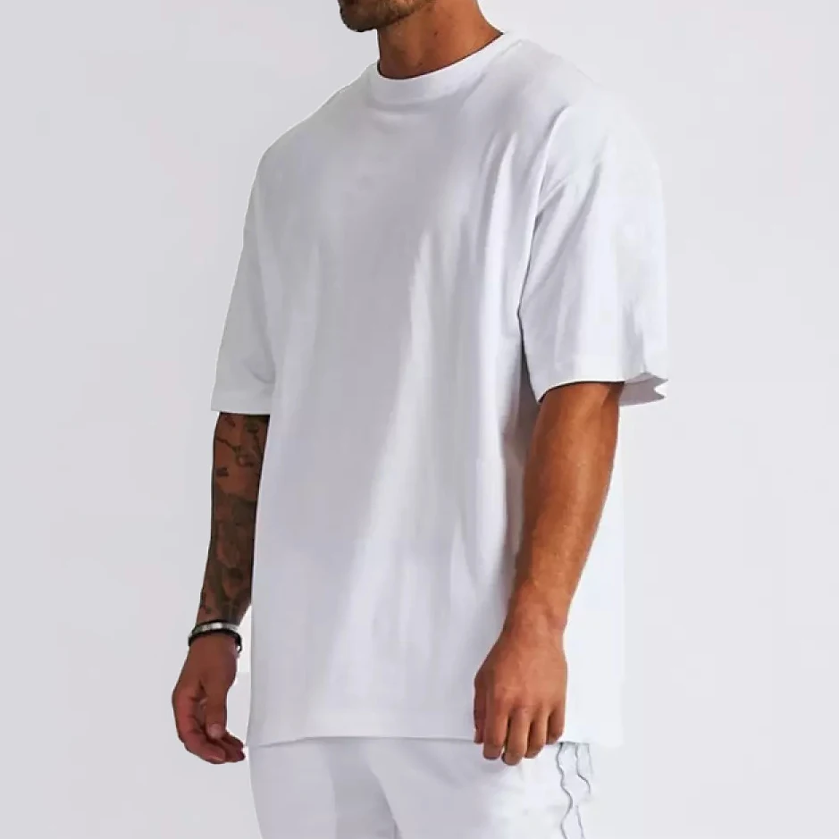 

2022 New Design Your Own Logo 280 GSM High Quality Soft 100% Cotton O-Neck Loose Style Blank Custom Print Men T-Shirts