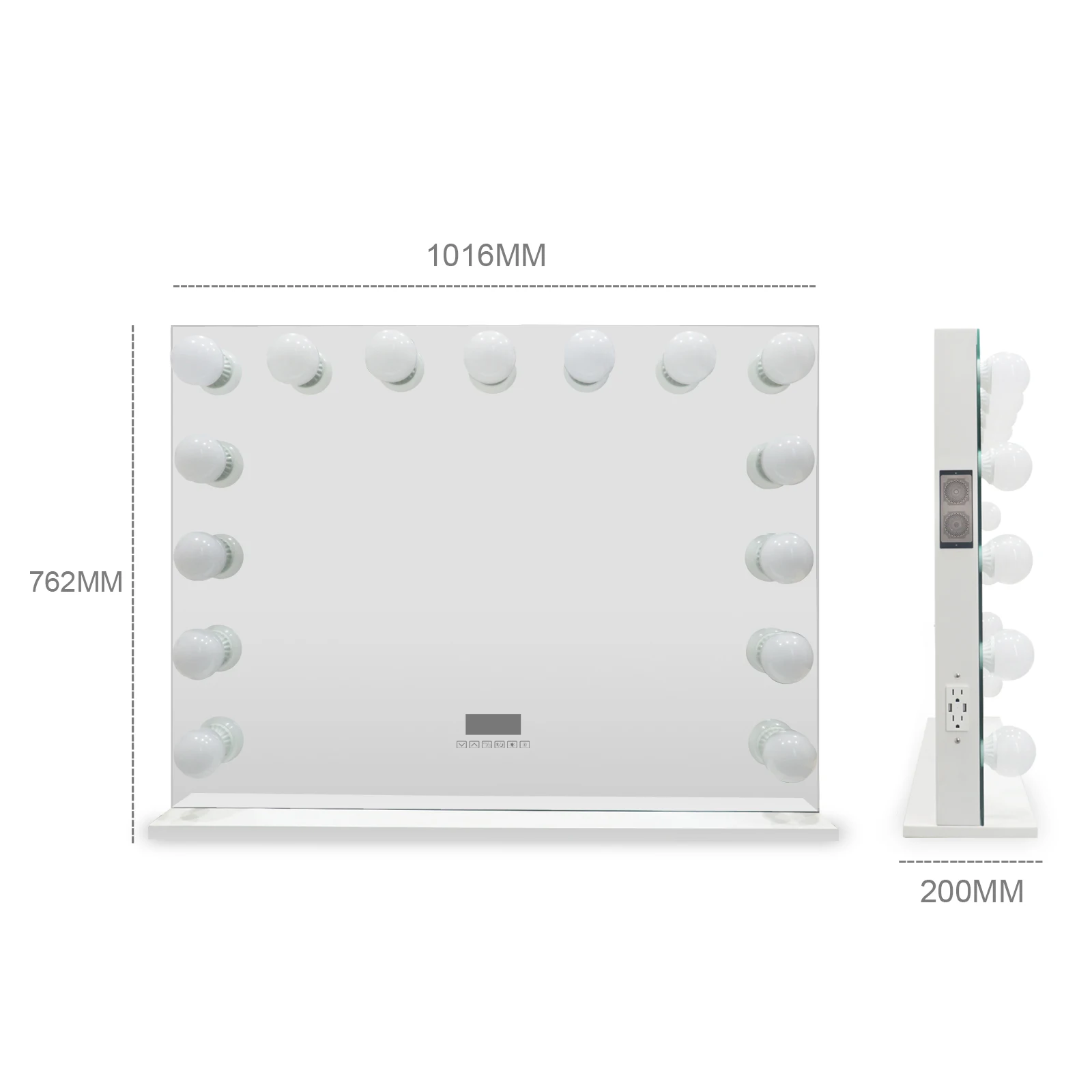 

Luxury large Hollywood mirror Vanity mirror Lighted with 15pcs G80 Bulbs Bluetooth function