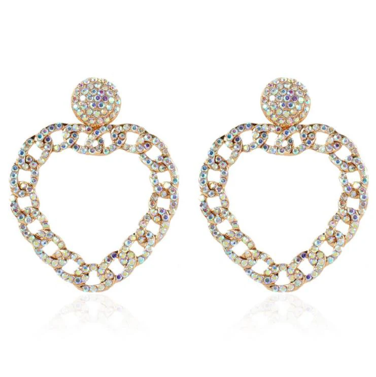 

New Fashion Women Alloy Rhinestone Mother's Day Surprise Gift Geometric Earrings Jewelry