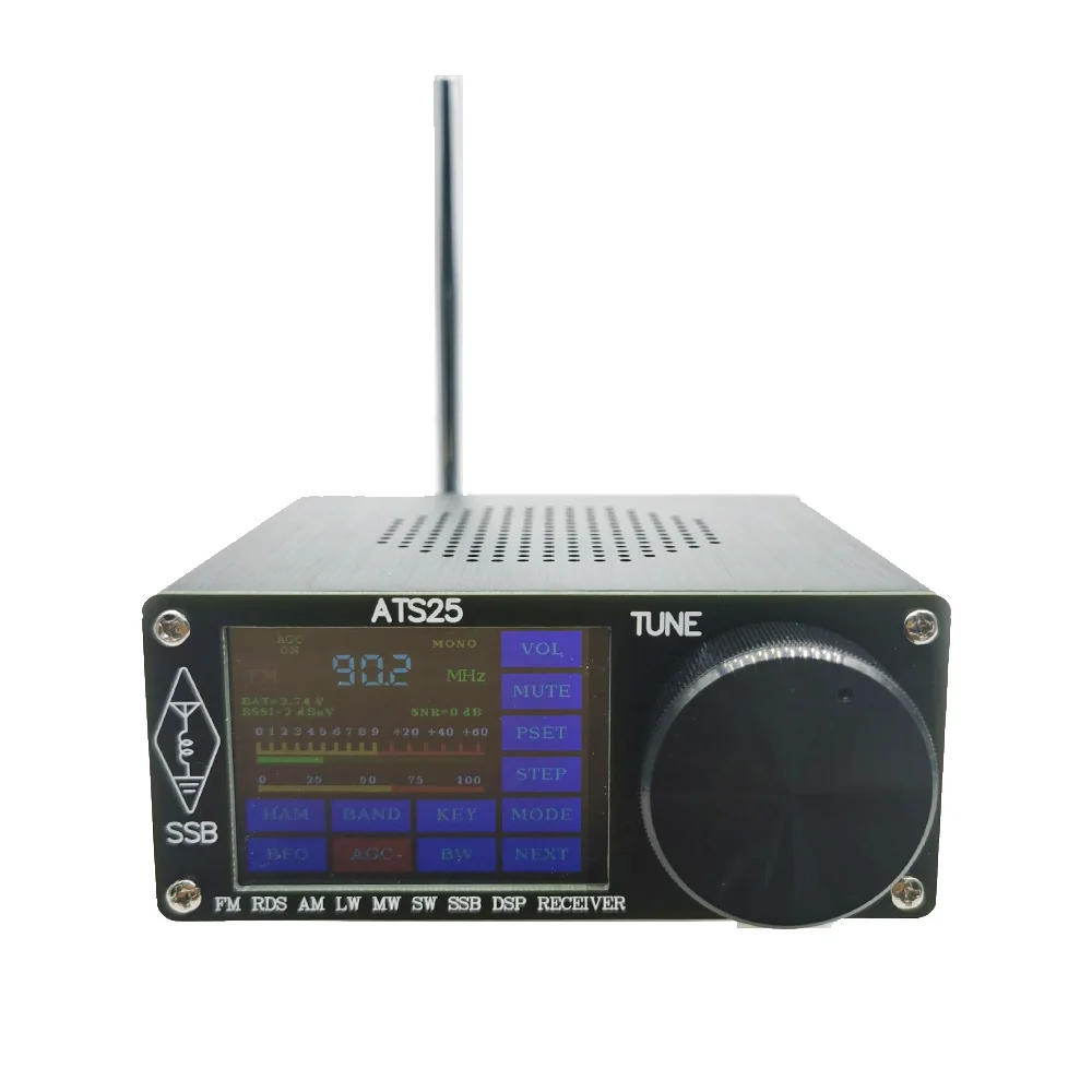

New version ATS-25 Si4732 Full-Band Radio Receiver DSP Receiver FM LW (MW And SW) SSB With 2.4" Touch Screen