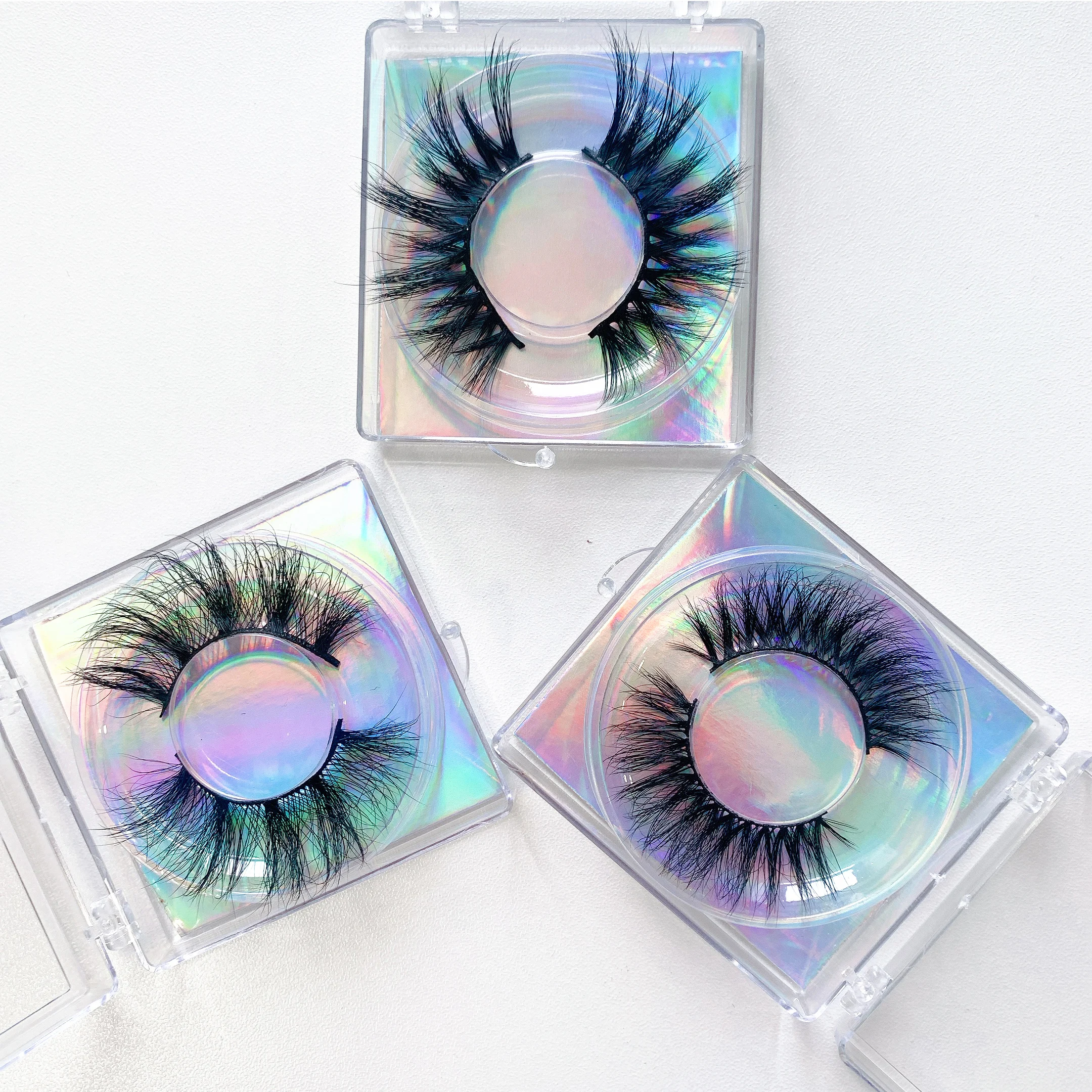 

2021 Factory Wholesale Lashes3d vendor Eye Lashes case 15mm 20mm mink eyelashes fluffy lashes, Black color