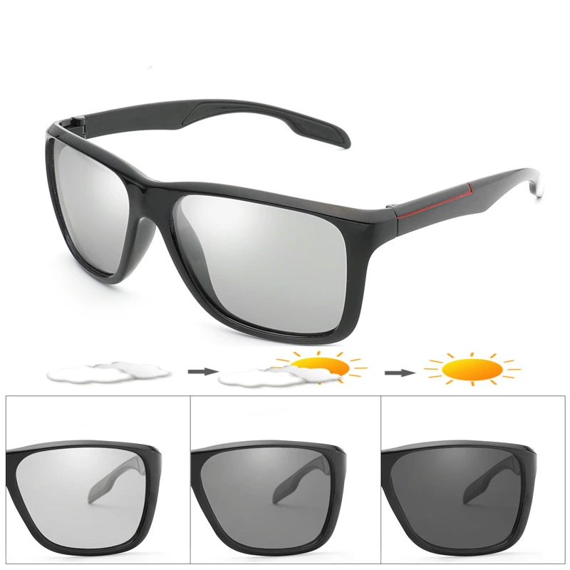 

2022 Fashion Custom Uv Protective Polarized Glasses Sunglasses Women Men Anti Blue Light Photochromic Color Changing Sunglasses, Photo shows