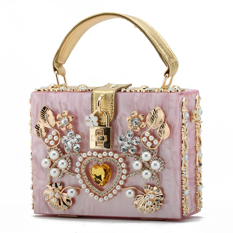 

Elegant Latest Fashion Women Sparkling Clutch Bag Acrylic Evening Bags Handbag Purse For Wedding Party, Black,red,blue,pink