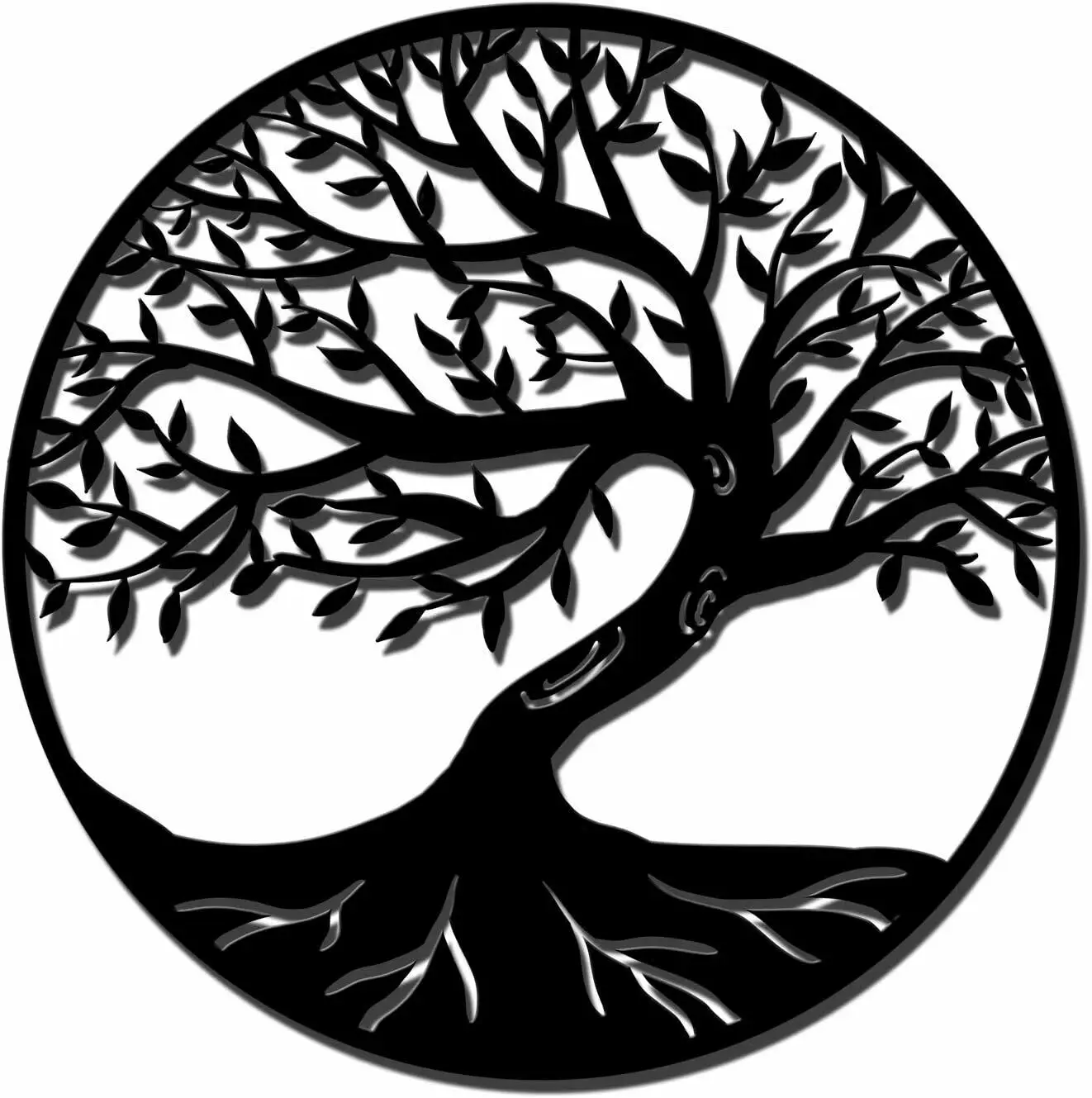 

Amazon Hot Tree of Life Metal Wall Art Decor Tree Wall Hanging Artwork Rustic Forest TY2451, Black