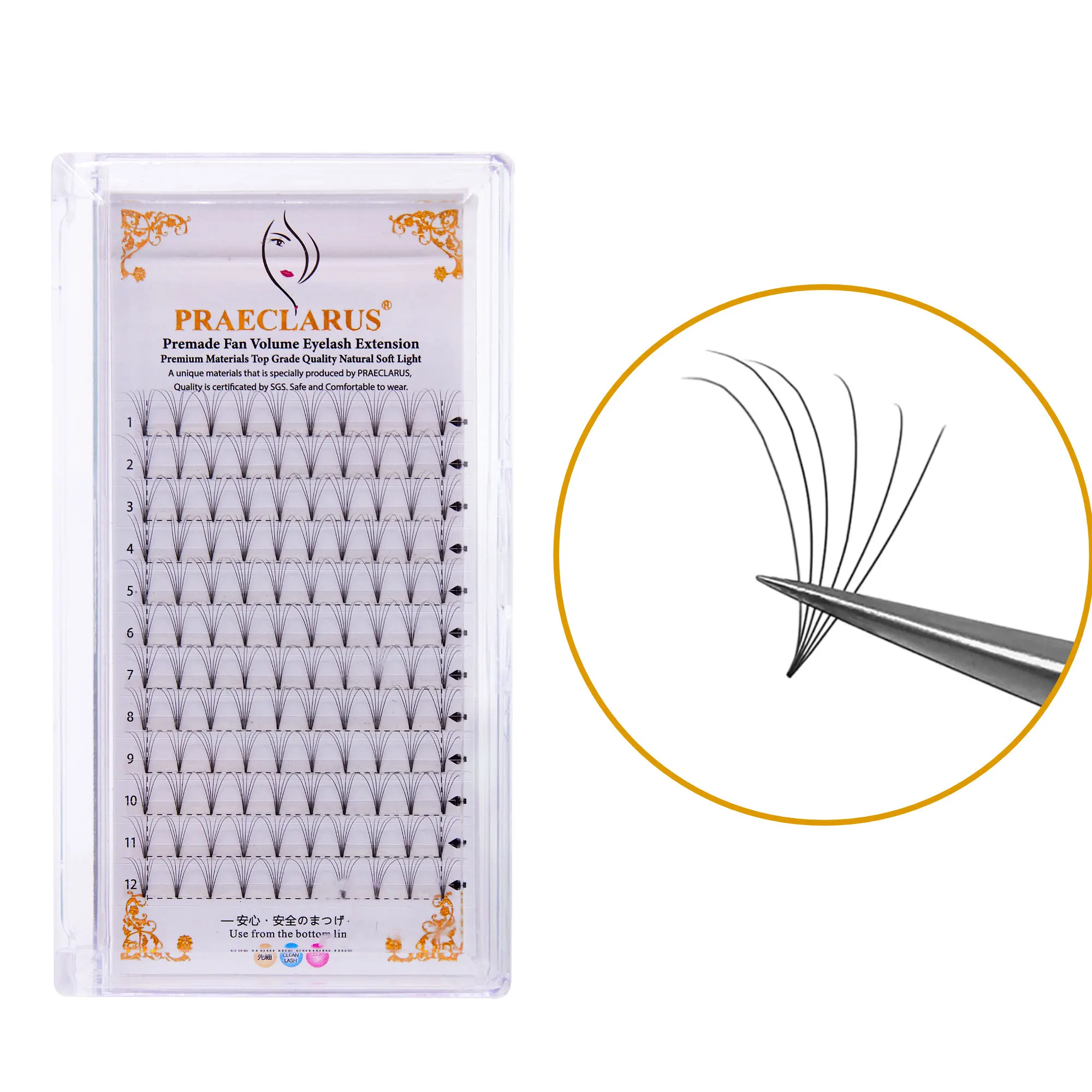 

Chinese factory 6D Pre made eyelash Soft Mink Volume Curl C D DD 0.07mm eyelash extension