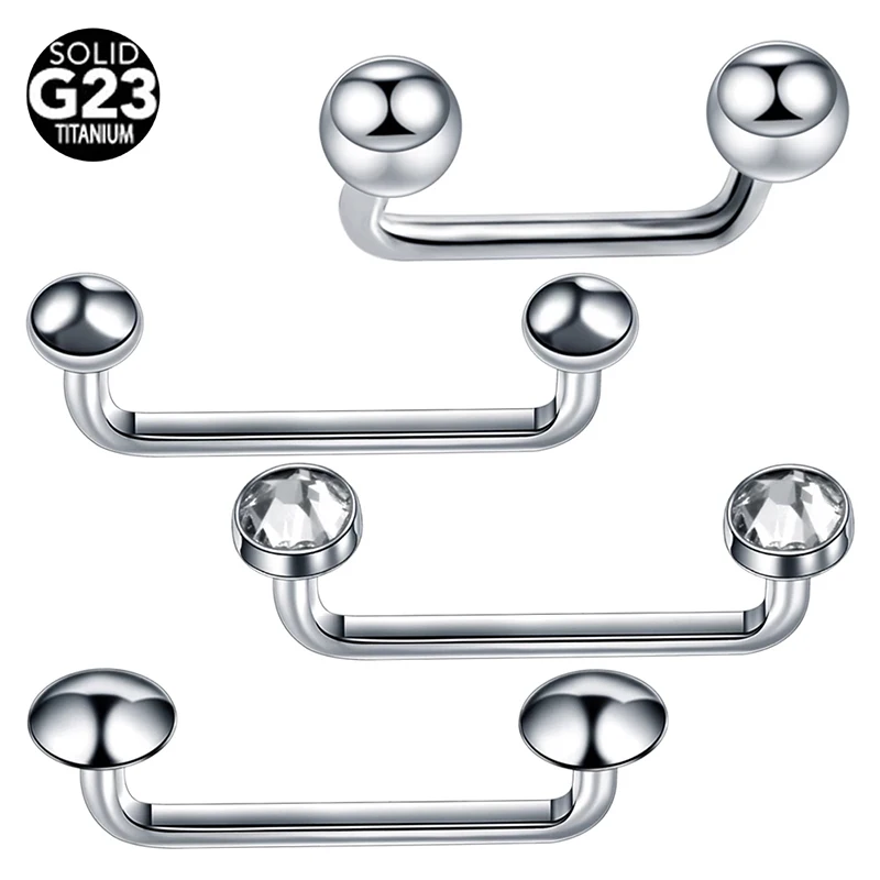 

G23 Titanium Barbell Piercings CZ Crystal Micro Dermal Anchor Piercing Surface Internally Unisex Body Jewelry