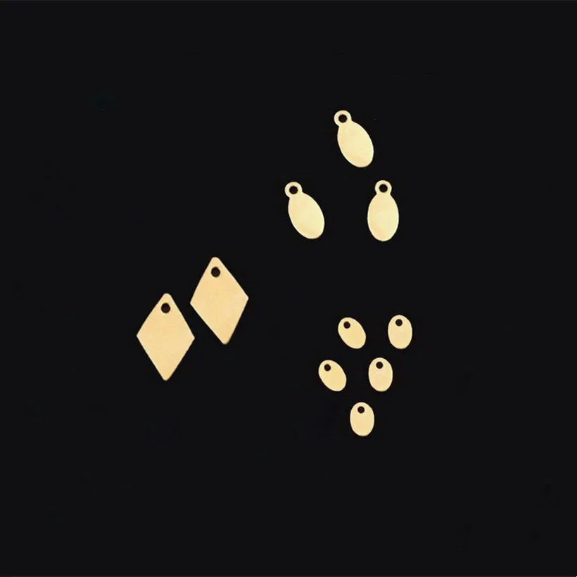 New 14K Gold Filled Oval Rhombus Hang Tag Necklace Charms for Jewelry Making