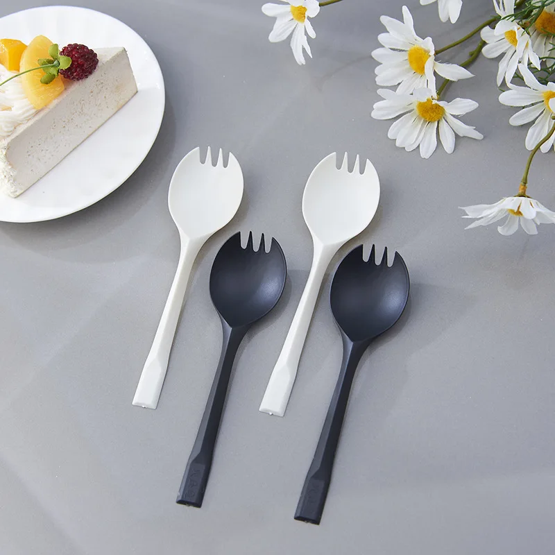 

Stock Wholesale Small Dessert Hot Sale White Black Ice Cream Plastic Spoon For Ice Cream, Gold/black