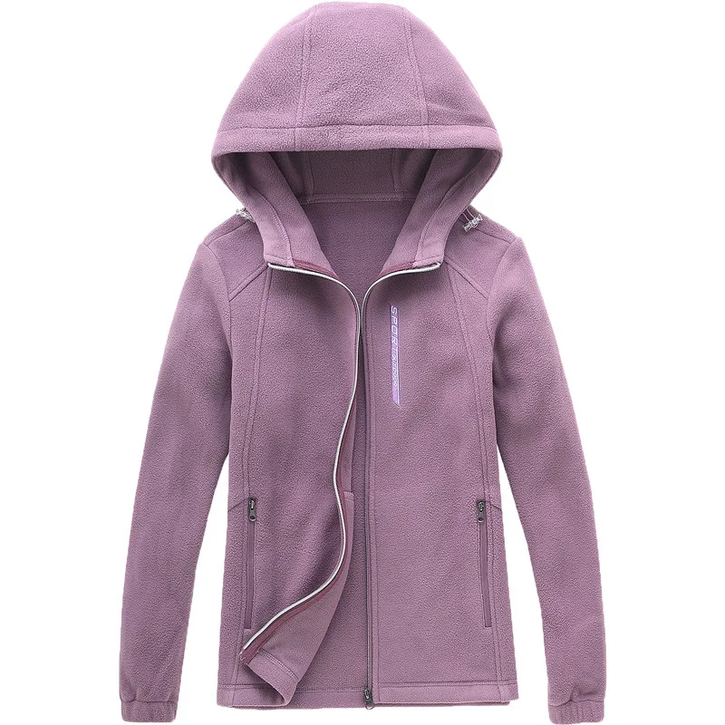 

Outdoor women's jacket autumn and winter thickened warm zipper hooded polar fleece casual mountaineering sports cardigan fleece