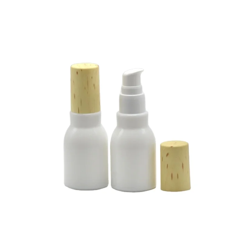 

Custom white toning lotion cosmetic container 40ml glass bottle with cream pump