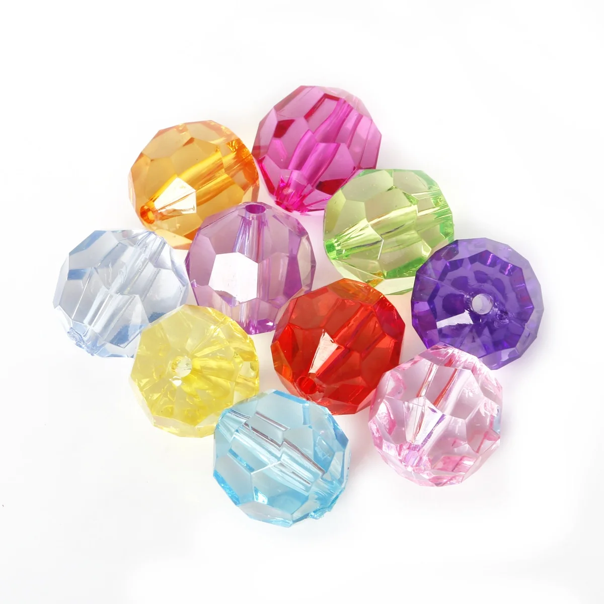 

Colorful Round Plastic Transparent Clear Facted Beads Acrylic Chunky Crystal Beads For DIY Decoration, Customized