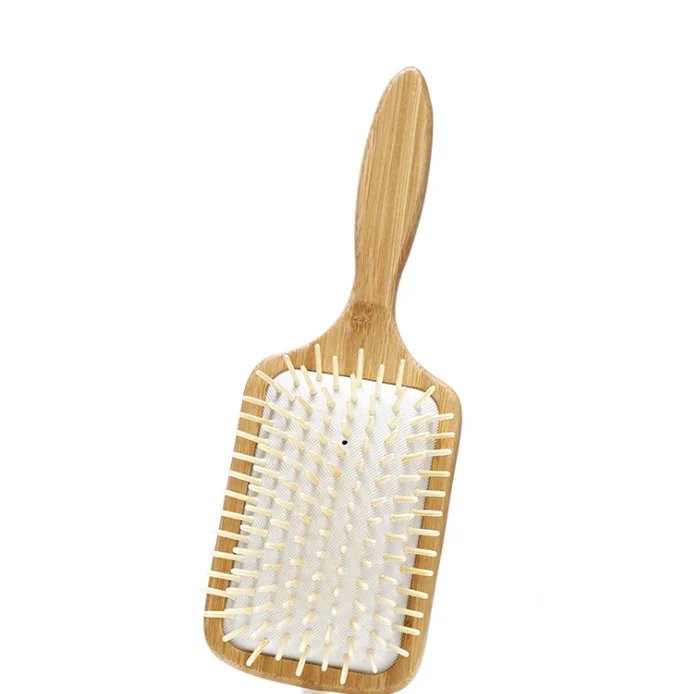 

Eco-Friendly Natural Wooden Bamboo Paddle Hairbrush for Long Short Curly Thick Thin Hair, As image show