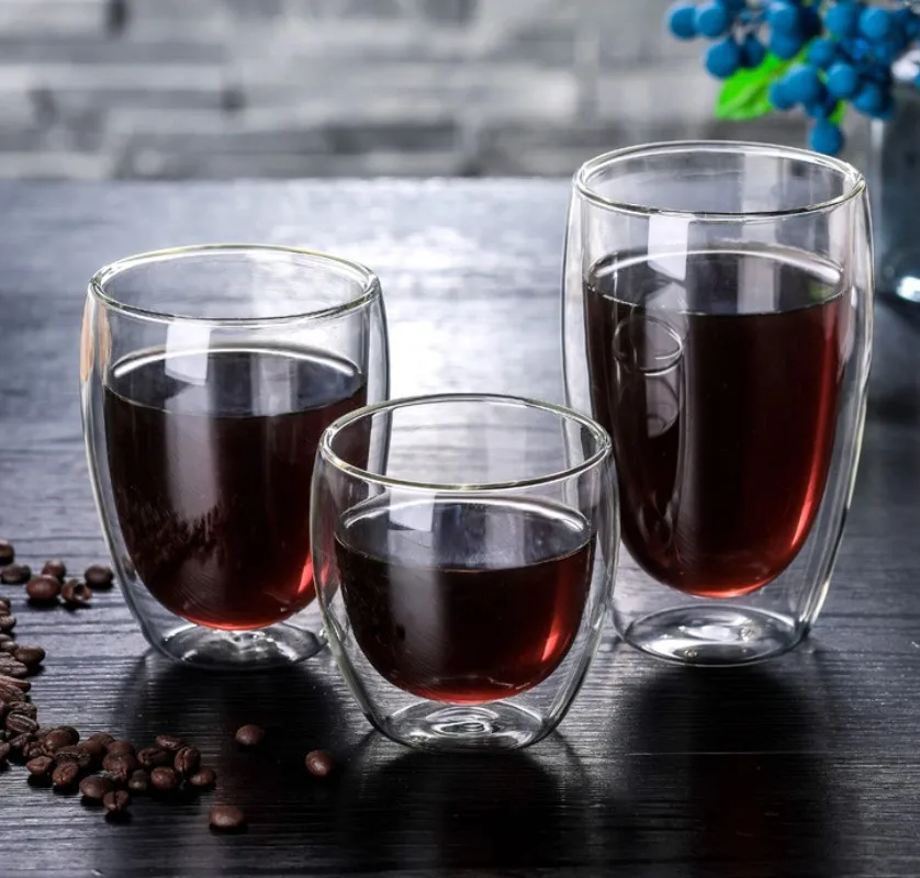 

DWG-075 Double Wall Glass Insulated Double Layer Cups for Coffee, Iced Tea, Latte, Cappuccino