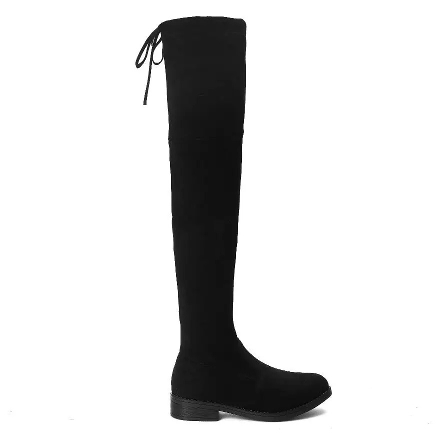 

2021 Women Thigh High Boots Stretch Leather Female Winter Long Boots Women Over The Knee Boots Sexy Fashion Autumn Flat Shoes