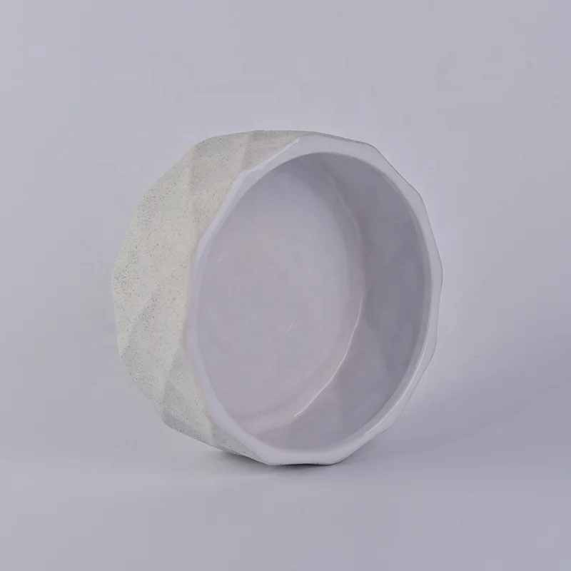 Large Capacity Embossed Ceramic Jars For Candles Making
