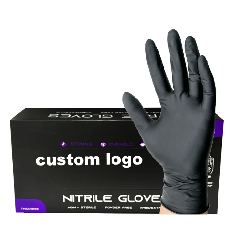 

Cheap nitrile black pink XS-2XL factory salon mechanic industrial work tattoo glove beauty powder free nitrile gloves