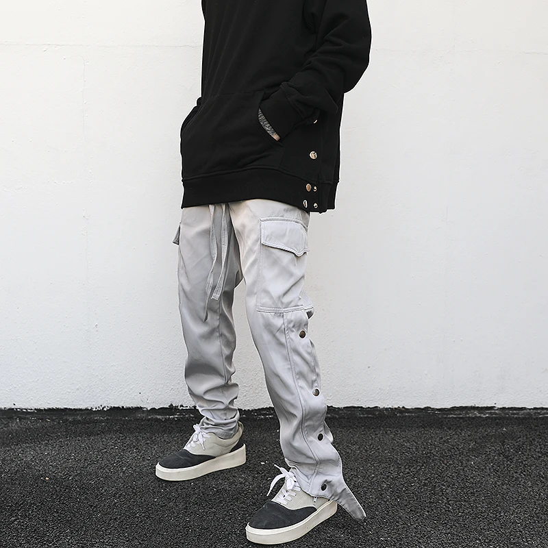 

OEM latest trousers for men men streetwear stock button cargo trousers pants