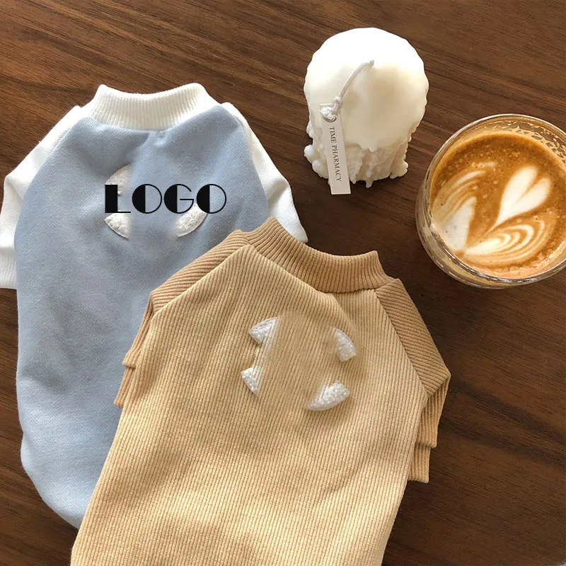 

Soft and Comfortable cotton luxury designer small dog clothes shirt dog accessories cats, Blue,beige