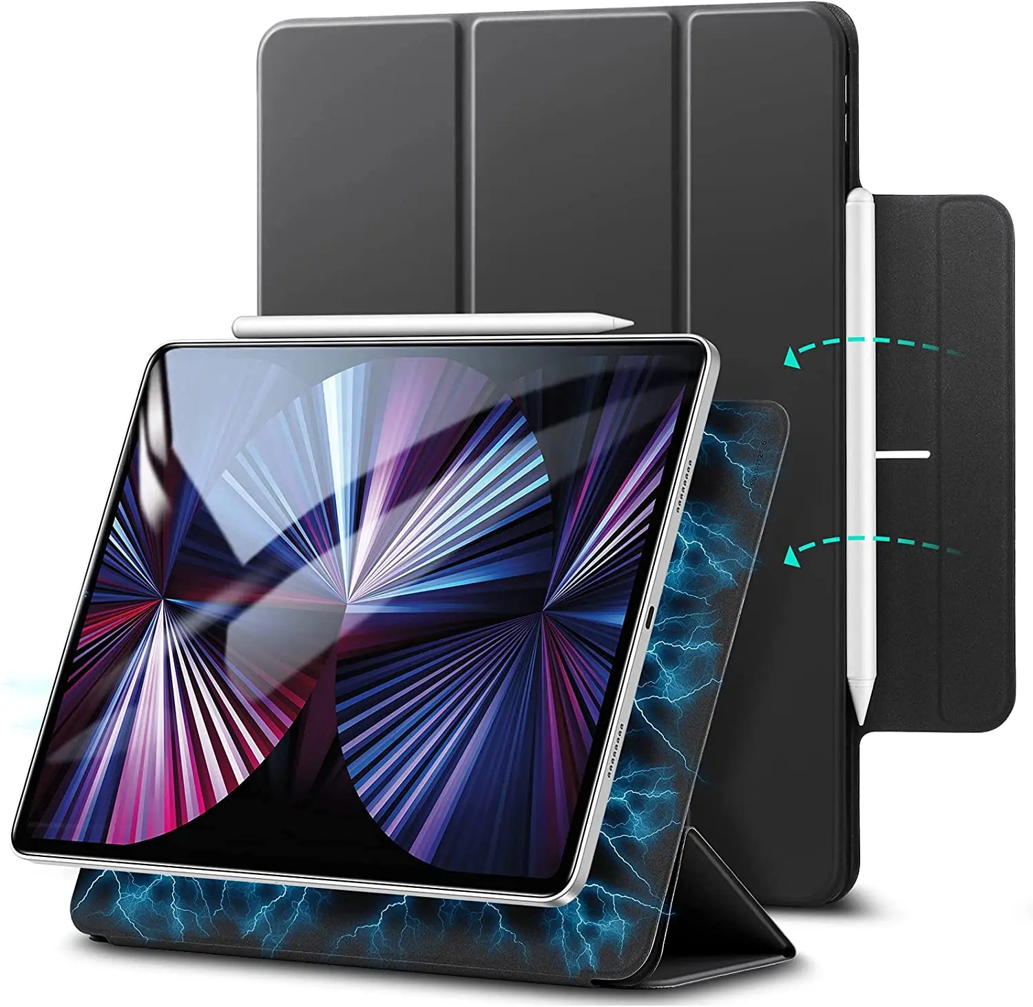 

Support Auto Sleep/Wake Apple Pencil Charging Lightweight Trifold Smart Magnetic Case for iPad Pro 11" 2021/2020/2018, As picture