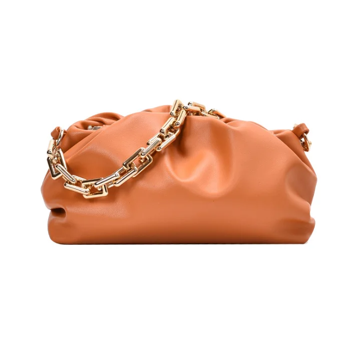 

2020 Women Wrinkled Cloud Bag Chain PU Leather Leisure Dumpling Shoulder Bag