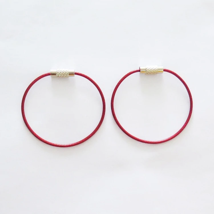 
YIWANG Multipurpose Red 150MM Cable Key Ring Wire Rope 