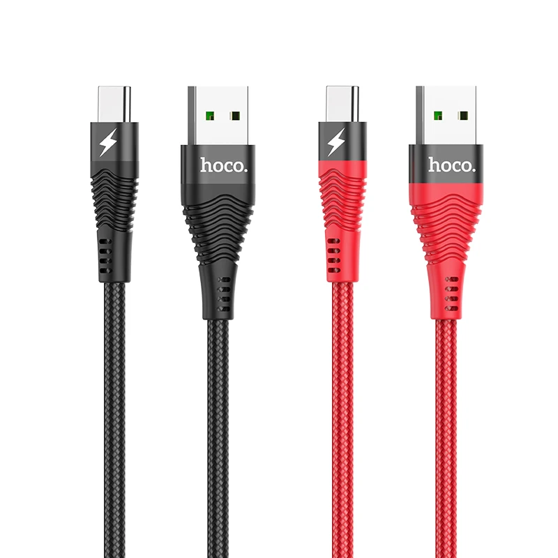 HOCO U53 5A 1.2M Portable Nylon Braided Data Charging USB Type C Cell Phone Cable