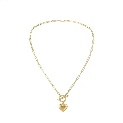 

High Quality Gold Plated Stainless Steel Necklace Heart Shape Charm Jewelry Girls Gifts, Gold,silver