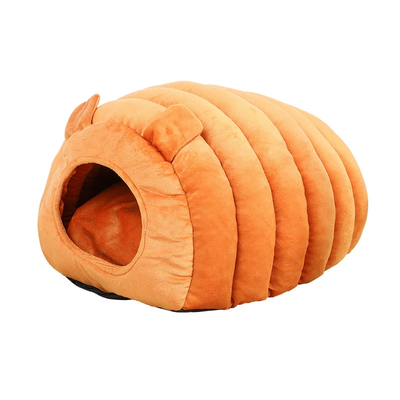

Plush Pet Dog Cat Bed House Warm Round Kitten Bed Semi-Enclosed Winter Cat Nest Kennel Cats Sofa Mat Basket Sleeping Bag