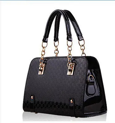 

PU(Polyurethane) Chain Tote embossed Royal Blu Women's Bags