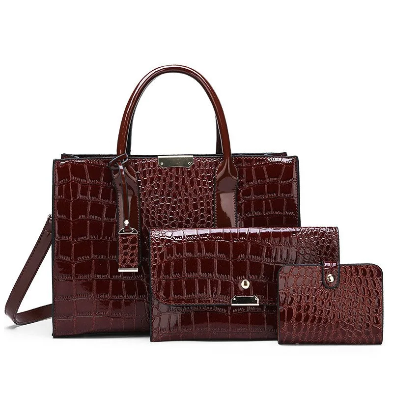 

Wholesale Crocodile Pattern Women Tote Bags PU Leather Fashion Shoulder Bags Luxury Ladies Handbags, As picture