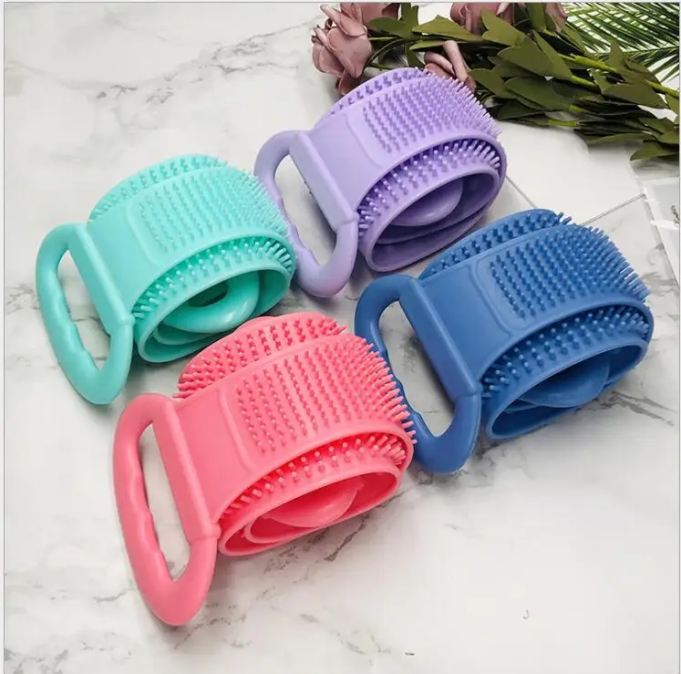 

Body Brush Full Cover Shower Back Brush Soft Remove Horny Dirt Bath Towel Double Sided Silicone Bath Towel Scrubber Shower, 4 colors