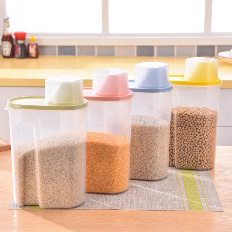 

High quality kitchen grain storage tank made in China for storing red bean and white sugar PP material