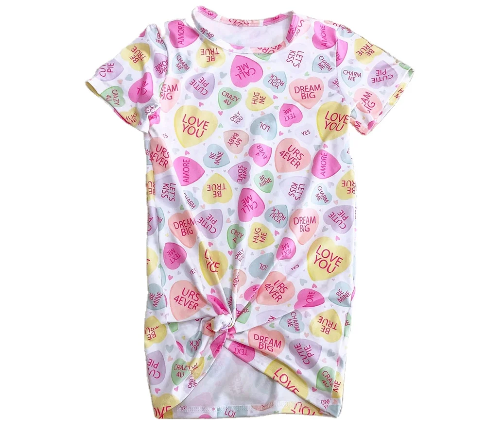 

Wholesale factory customize print milk silk soft baby girls cute heart t shirt romper dress, Prints