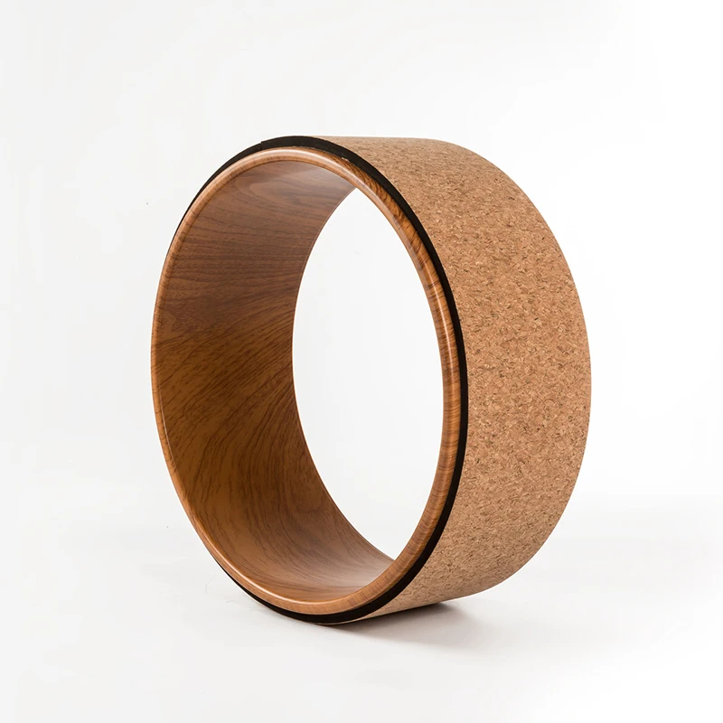 

Low MOQ OEM Private Label Wood Color Natural Cork Yoga Wheel, Wooden