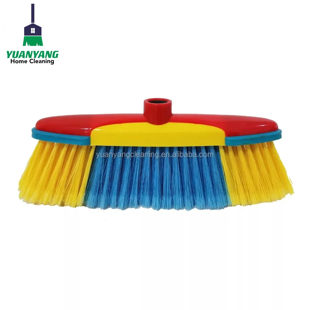 

New design floor sweeping soft fiber plastic broom, Red+black or customized