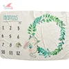 Wholesale custom leaf pattern organic baby monthly muslin blanket milestone