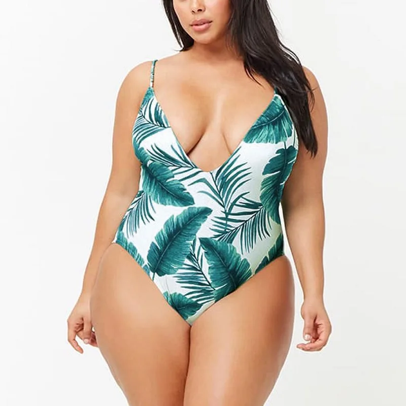 

2021 big fat women Swimwear & Beachwear Best seller plus size high cut one piece swimsuit