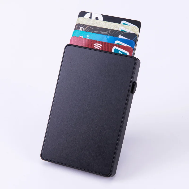 

2021 aluminum alloy automatic rfid credit card holder, Black, brown, green,