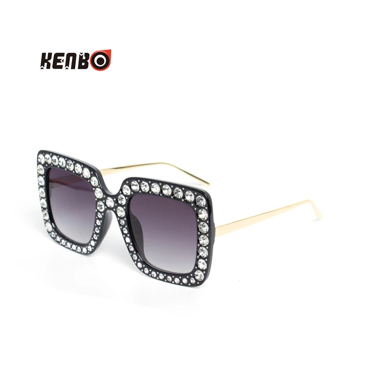 

Kenbo Eyewear 2020 Trendy Newest Custom Square Eyewear New Rhinestone Sunglasses Luxury High Quality Sun Glass For Women