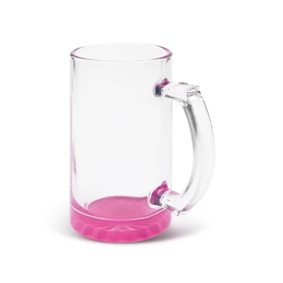

Hot Sale Top Grade 16oz Gradient Colorful Clear Glass Beer Mug with Handle Sublimation Glass Water Cup Custom Glass Beer Mugs
