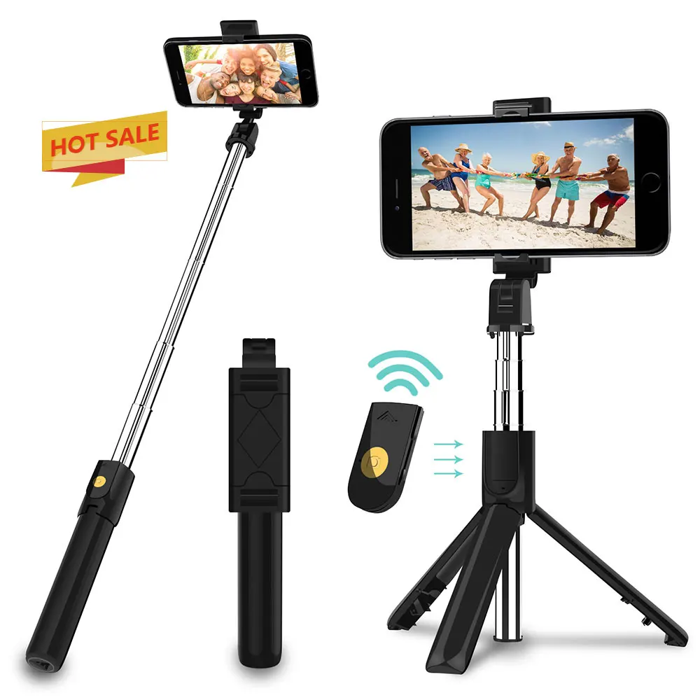 

New style Mini Selfie phone Stick Foldable Tripod 3 in 1 Universal Remote BluetoothTripod Selfie phone Stick, Customized color