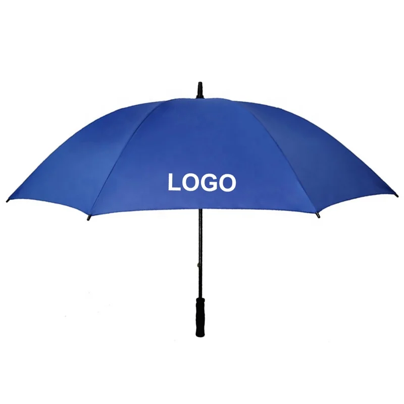 

Blue Windproof Manual Open Large Size 30inch Custom Luxury Brand Name Promotional Golf Umbrella with Logo Print